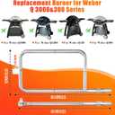Hisencn 65032 Grill Burner Tube for Weber Q3200, Q3000, Q320, Q300, 57060001, 404341, 586002 Gas Grills, 304 Stainless Steel, Grill Burner Replacement for Weber Q Series 60036, 80385, 13122
