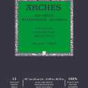 Arches Aquarelle 100% Fine 300 g Glued Pad A3 12 Sheets Natural White