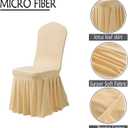 Dimatic Dining Room Chair Covers Set of 2, Stretch Parsons Slipcovers with Skirt Super Fit Spandex Chair Seat Protector Cover for Dining Room, Hotel, Ceremony (Champagne)