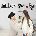 3 x Love You Bye Wood Signs Wall Decor 43",Home Decor with Cats Cute Signs,Modern Entryway Hallway Wall Boho Art Decorations Express Love and Warm Family Door Decor Sign