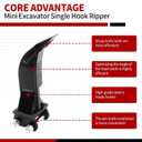 Nakkaa Small Excavator Ripper Single Hook Backhoe Compatible with 1-1.5 Ton Small Excavator Span 3.54Inches, Hole Diameter 0.98Inches, Center Wheelbase 3.46 Inches