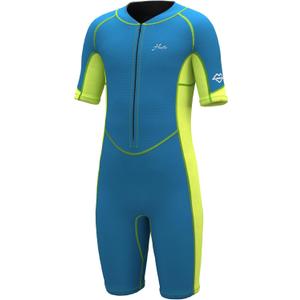 Hevto Kids Wetsuit Shorty for Boys Toddler Girls Youth 2mm Neoprene Thermal Wet Suit Front Zip for Swimming Snorkeling Surfing Diving (4, K1S-Front Zip-Green)