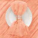 DeZerlor 50 Pack Peach Cheesecloth Napkins Spring Cloth Napkins Set of 50 Dinner Napkins Bulk 21x21 Inches for Wedding Bridal Shower Baby Shower Parties