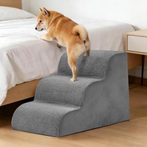 3-Step Dog Stairs for Small Dogs and Cats, 16in H Dog Steps for Couch, Sofa, Chair, Non-Slip Sturdy Pet Steps, Pet Ramp for High Bed Indoor