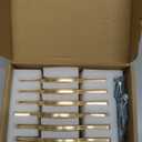 Goo-Ki Low Profile Brushed Brass Cabinet Pulls, Double Hole Centers(3.8''/5'') Zinc Alloy Handle for Drawer Cupboard Wardrobe,6 Packed