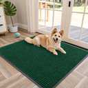 OLANLY Front Door Mat Indoor Outdoor Entrance, Waterproof Heavy Duty Doormat, Fade Resistant, Low Profile, Easy Clean Patio Porch Welcome Floor Mats for Entry, 40x32, Green