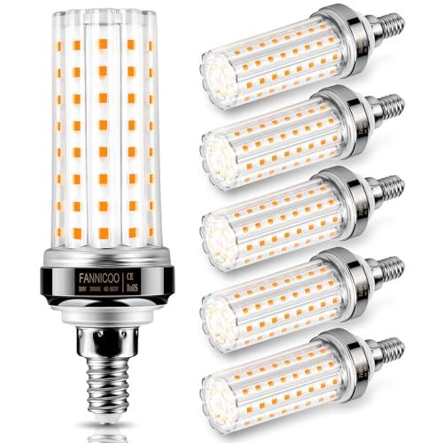 FanNicoo E12 LED Bulb, 6pcs 20W LED Corn Light Bulb 150W Equivalent 2500Lumen 3000K Warm White Non-Dimmable LED Candelabra Light Bulbs for Ceiling Fan Home Kitchen Bathroom Indoor