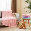 Buryeah 50 x 60 Inches Fleece Throw Blanket Soft Cute Warm Plush Flannel Fluffy Blankets for Wedding Sofa Couch Bed Seasons Employee Appreciation Gifts Bulk(Pink,Purple,Blue,6 Pack)