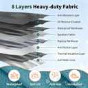24-27FT RV Cover Upgraded 8 Layers Top Windproof Travel Trailer Camper Cover r for 24' to 27' RV, with Tire Cover,Hauler Cover Tongue Jack Extra Long Windproof Ropes