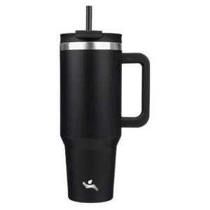 Konokyo 40oz Tumbler with Handle, Insulated Water Bottle Stainless Steel Vacuum Cup Reusable Travel Mug, Black
