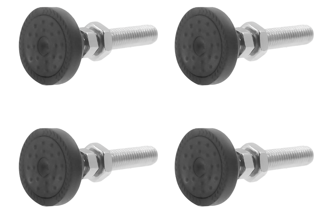 4 PC Screw On Heavy Duty Leveling Feet M8 Threaded, Adjustable Furniture Levelers, Anti Skid Rubber Swivel Levelers for Desk Chair Cabinet Dresser Bench Workbench Machine Leg 