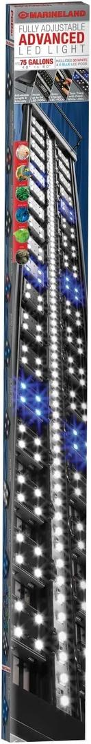 Marineland Fully Adjustable Advanced LED Light for 75 Gallon Aquariums, Customizable Lighting