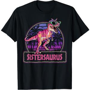 Sistersaurus T Rex Dinosaur Sister Saurus Family Matching T-Shirt, L