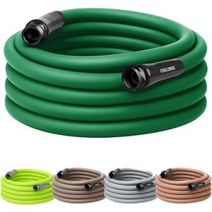 Flexzilla Colors Garden Hose 5/8 in. x 50 ft., Lightweight All-Weather Water Hose, Durable and Flexible, Leak-Free Connections, Forest Green