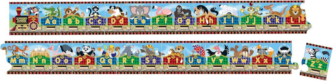 Melissa & Doug Alphabet Express Jumbo Jigsaw Floor Puzzle (27 pcs, 10 feet Long) - FSC Certified