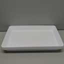 4-Pack Plastic 16" x 11" Large White Serving Trays Set - Reusable Serving Platters for Cookie, Appetizer, Charcuterie, Snack, Dessert, Party Food Display - Stackable Kitchen CounterTop Tray, BPA Free