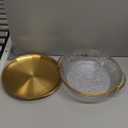 Baderke 3 Set 11.8" Chilled Serving Tray for Parties with Compartments Ice Chilled Party Platter Charcuterie Serving Board Cold Dish Dip for Fruit Seafood Vegetable Shrimp Cocktail, Gold 