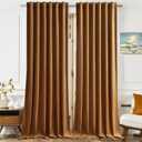 Timeper Gold Brown Velvet Curtains 84 inches 2 Panels, Light Blocking Curtains for Bedroom Living Room Thermal Insulated Luxury Super Soft Window Drapes,Back Tab & Rod Pocket,W52 x L84 inches