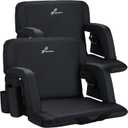 Sportneer Extra Wide Stadium Seats with Back Support, 2 Pack Bleacher Seats with Back and Cushion Wide Padded Stadium Chair with Armrests 6 Reclining Positions Bleacher Chair for Sport Events Camping (Extra Wide - 24", Black, 2 Pack)