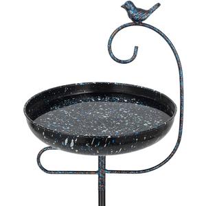 Bird Baths for Outdoors,Metal Bird Bath for Outside,Birdbath & Stand Bird Feeders with Metal Stake Gifts for Bird Lovers(Black)