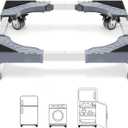 W B D WEIBIDA Appliance Dolly Cart with 4 Locking Twin Wheels Mini Fridge Stand Adjustable Furniture Mover Mobile Roller Base for Washing Machine, Dryer, Refrigerator, Laundry Pedestal