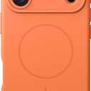 JETech Magnetic Silicone Case for iPhone 17 Pro Max 6.9-Inch, Compatible with MagSafe, Silky Soft Touch, Shock Absorbing Phone Cover with Camera Lens Protection (Orange)