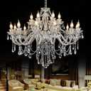 Clear Crystal Chandelier, K9 Crystal 18 Lights, E12 Bulbs, Modern Ceiling Lamp for Living Room, Bedroom, Dining Room, UL-Listed, Easy to Install (18-Light)