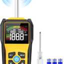 MESTEK Pinless Wood Moisture Meters for Non-Destructive Moisture Detector in Drywall, Wood, and Masonry, Backlit Color LCD Display and Alarm Moisture Reader Tester,Detects up to 20-40mm Below Surface