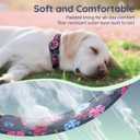WhoseID Airtag Dog Collar, with Waterproof airtag HolderOriginal Stylish Cute Pattern Design.QR Code ID Buckle Comfortable Soft Cotton for Large Dogs