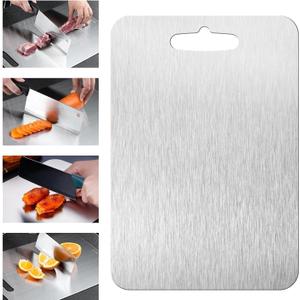Titanium Cutting Board, 100% Pure Titanium Cutting Boards for Kitchen, Upgrade Hygiene & Durability Food-Grade Cutting Boards for Meat Fruit & Vegetable(18.1"L x 12"W)