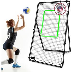 VELOCITY Adjustable Volleyball Rebounder Net, 7x4 ft, Training Equipment with Angle Customization, Durable & Portable with Travel Bag, Improve Volleying, Bumping, Spiking Skills
