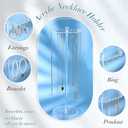 OAOLEER Acrylic Necklace Holder Stand, Rotating Jewelry Organizer Display Tree Hanger Rack with 36 Hooks for Necklaces, Chain, Pendant, Bracelets, Ring (Tall 15.7 In)