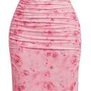 GORGLITTER Women's Floral Spring Summer Wedding Guest Dress Bridal Shower Cocktail Tea Party Beach Midi Sun Dress 2026 (Medium)