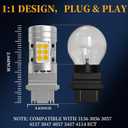 Yorkim Canbus 3157 Turn Signal Light Bulbs, Anti Hyper Flash, 3156 LED Bulb Amber with Cooling fan, 500% Brighter 3156 3057 4157 4114 LED Bulb, Pack of 2