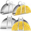 4 Pack Stainless Steel Taco Shell Mold Taco Shell Holder Stands Corn Tortilla Shaper for Frying Crispy Maker for Baking Fryer Air Frying Make Crispy Flat Kitchen Cooking Tools