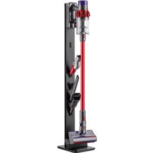 Vacuum Cleaner Stand, Compatible with Cordless Vacuums Dyson Gen5 V15 V12 V11 V10 V8 V7 V6, Floor Vacuum Accessory Holder with 4 Hooks, Metal Storage Bracket Organizer, Black (with Hook)