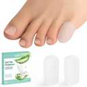 Welnove Gel Toe Cap and Protector - Silicone Toe Covers - Toe Cushions for Pain Relief, Missing or Ingrown Toenails, Corns, Calluses, Blisters - Infused Aloe Vera Extract (8 Small, Clear)