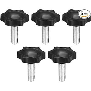 uxcell Clamping Screw Knob, 38mm Dia Plum Hex Shaped Grips Star Knob M8 x 20mm Male Thread, 5pcs