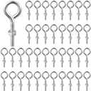 40 Pack Eye Bolts with Nuts Galvanized Steel Eye Screw Hooks for Hanging, Cable Routing and Anchoring, Heavy Duty Hardware for DIY Furniture, Garage, Outdoor Project(1/4-20 x 2-1/2,Silver)