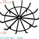 Fire Pit Grate with Poke Wrought Iron Fire Pit Round Spider Wagon Wheel Firewood Heavy Duty 0.9in Bar Fireplace Stove Burning Rack Holder 4Legs r (27 Inch)