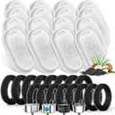 Cat Water Fountain Filters for Stainless Steel 67oz/2L Adjustable Water Flow Pet Fountain, 16 Pack Pet Replacement Filters with 16 Sponges