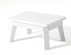 HOUCHICS Wooden Step Stool,One Step Stool for Adult Kids,Wood Bedside Step Stools for Adults,Bathroom,Bedroom (White)