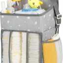 Maliton Changing Table Diaper Organizer - Baby Hanging Diaper Stacker Nursery Caddy Organizer for Cribs Playard Baby Essentials Storage (Star)
