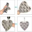 Heart Shaped Cake Pans Heart Silicone Mold for Baking, Large 2 Inches Molds, 10 Cavities Suitable for Ice Cube, Chocolate Mold, Valentines Silicone Molds (2, Grey) (Gray)