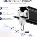 Smooth Ceiling Curtain Track with Roller Hooks, Black, 6ft-9ft
