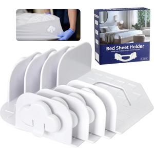 Bed Sheet Holders for Corners, Fitted Sheet Clips Keep Sheets Firm & Tight, Mattress Sheet Holder Strap Grippers