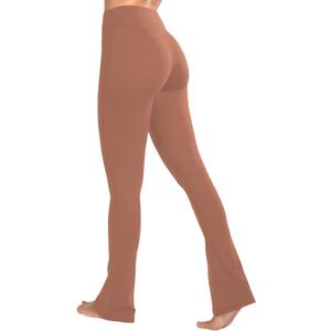 Sunzel High Waist Mini Flared Leggings for Women, Tummy Control Casual Flare Yoga Pants for Yoga Workout Gym (Small, Raw Umber)