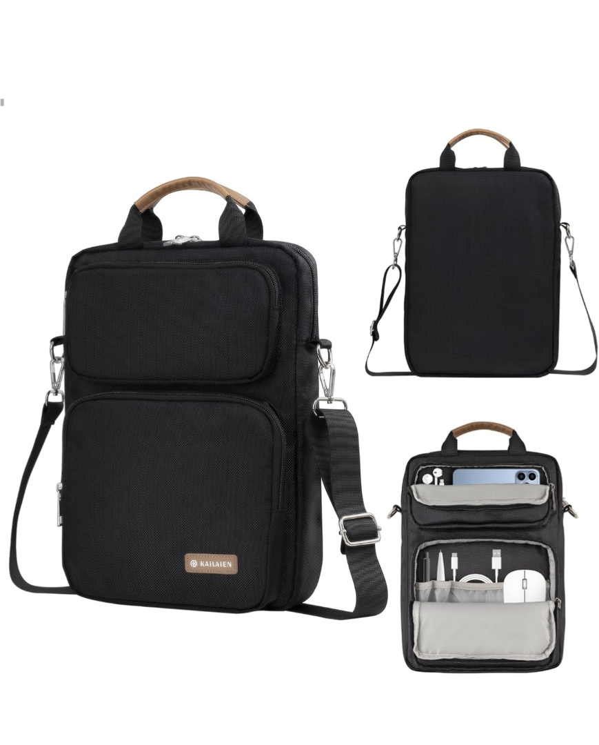 10-13 Inch Tablet Sleeve Bag, Ipad Bag for 13 In/11 in New iPad Pro M4 & 13 in Air M2 2024,iPad Pro 12.9 M2&M1,Ipad 10.9,Galaxy Tab S8+/S9+ 12.4,with Removable Shoulder Strap(Black)