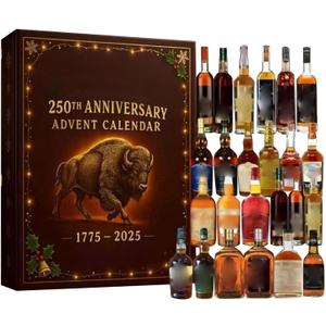 Whiskey Advent Calendar 2025, 24 Days of Premium Whiskey Pendants, 3D Stereo Design Christmas Countdown, Exclusive Holiday Countdown Gift Box for Men & Women