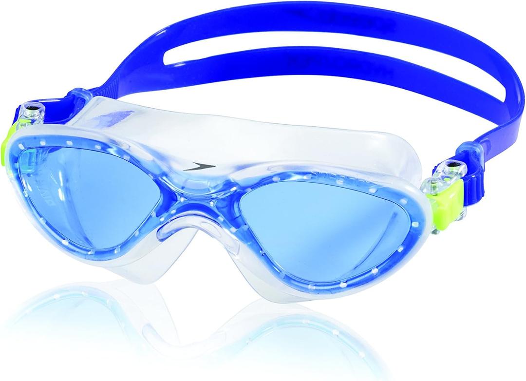 Speedo Unisex-Child Swim Goggles Hydrospex Mask Ages 3 - 6 (Blue Ice)